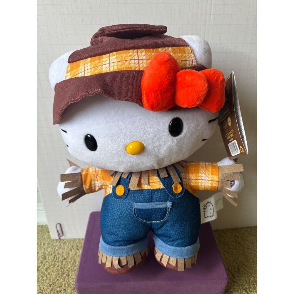 Hello Kitty Sanrio Halloween Scarecrow Animated Plush 13" Kawaii Anime Twee New